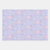 ウィンターワンダーランド姿スケーターアイススケートパープル ラッピングペーパーシート (正面)