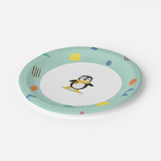 ウィンターワンダーランド子供の誕生日パーティープレート ペーパープレート (アングル)