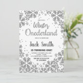 ウィンターワンダーランド招待状シルバーグリッター 招待状 (スタンド正面)