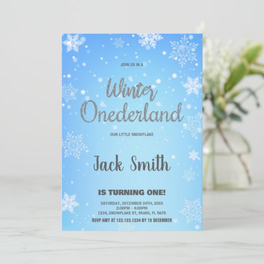 ウィンターワンダーランド招待状シルバーブラック 招待状 (スタンド正面)