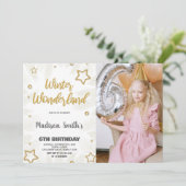 ウィンターワンダーランド招待状スター金ゴールド写真 招待状 (スタンド正面)