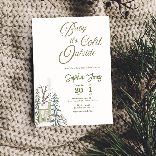 ウィンターワンダーランド招待状ベビーシャワー招待状 招待状