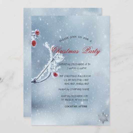 ウィンターワンダーランド支店ブルーカンパニークリスマス 招待状 (正面/裏面)