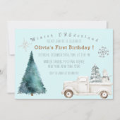ウィンターワンダーランド最初の誕生日パーティー 招待状 (正面)