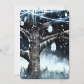 ウィンターワンダーランド素朴ツリーライトブライダルシャワー 招待状 (裏面)
