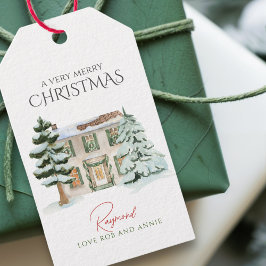 ウィンターワンダーランド素朴ファームハウスクリッツマス ギフトタグ