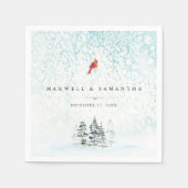 ウィンターワンダーランド結婚ズ スタンダードカクテルナプキン (正面)