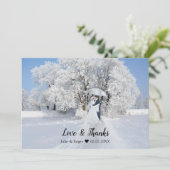 ウィンターワンダーランド結婚フォトサンキューカード サンキューカード (スタンド正面)