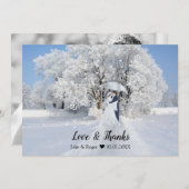 ウィンターワンダーランド結婚フォトサンキューカード サンキューカード (正面/裏面)