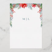 ウィンターワンダーランド結婚式招待状フォイルインビタット 箔招待状 (裏面)