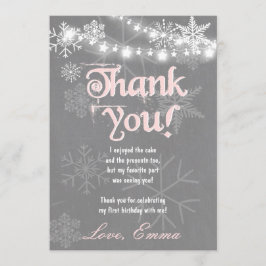 ウィンターワンダーランド誕生日サンキューカード サンキューカード