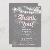 ウィンターワンダーランド誕生日サンキューカード サンキューカード (正面/裏面)