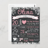 ウィンターワンダーランド誕生日シャルボードサイン ポストカード (正面/裏面)