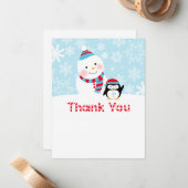 ウィンターワンダーランド誕生日パーティーありがとう ノートカード (正面/裏面インサイチュ)