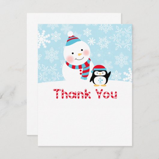 ウィンターワンダーランド誕生日パーティーありがとう ノートカード (正面/裏面)