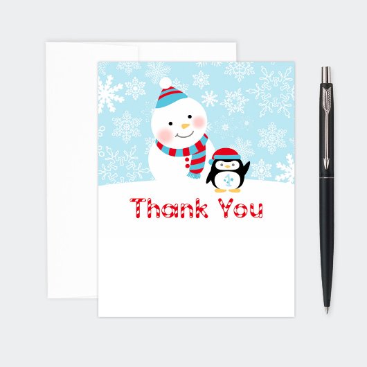 ウィンターワンダーランド誕生日パーティーありがとう ノートカード
