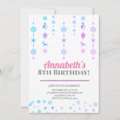 ウィンターワンダーランド誕生日パーティー 招待状 (正面)