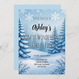 ウィンターワンダーランド誕生日パーティー 招待状