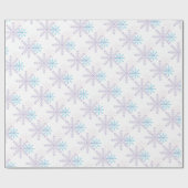ウィンターワンダーランド誕生日ラベンダーブルースノーフレーク ラッピングペーパー (フラット)