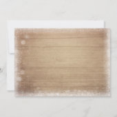 ウィンターワンダーランド誕生日招待状スノーピ素朴ンク 招待状 (裏面)