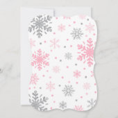 ウィンターワンダーランド誕生日招待状ピンクシルバー 招待状 (裏面)