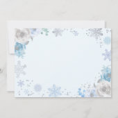 ウィンターワンダーランド誕生日招待状ブルーシルバー 招待状 (裏面)