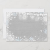 ウィンターワンダーランド誕生日招待状ブルーホワイト 招待状 (裏面)