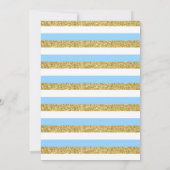 ウィンターワンダーランド誕生日招待状ブルー金ゴールド 招待状 (裏面)