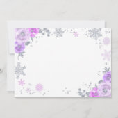 ウィンターワンダーランド誕生日招待状薄紫シルバー 招待状 (裏面)