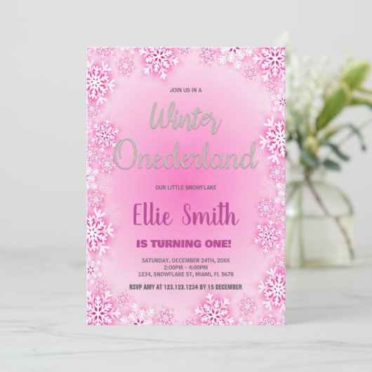 ウィンターワンダーランド誕生日招待状 招待状 (スタンド正面)