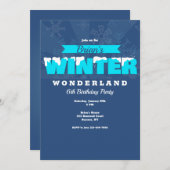 ウィンターワンダーランド誕生日招待状 招待状 (正面/裏面)