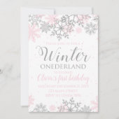 ウィンターワンダーランド誕生日招待状 招待状 (正面)