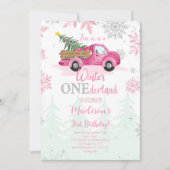 ウィンターワンダーランド誕生日招待状 招待状 (正面)