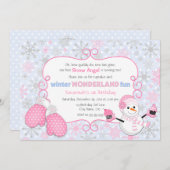 ウィンターワンダーランド誕生日招待状 招待状 (正面/裏面)