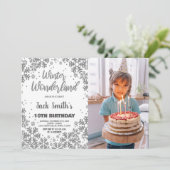 ウィンターワンダーランド誕生日招待状w写真 招待状 (スタンド正面)