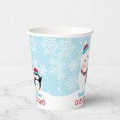 ウィンターワンダーランド誕生日雪だるま 紙コップ (右)