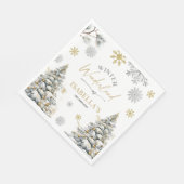 ウィンターワンダーランド誕生日 スタンダードランチョンナプキン (角)
