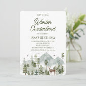 ウィンターワンダーランド誕生日 | 水彩鹿 セーブザデート (スタンド正面)