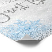 ウィンターワンダーランド赤ちゃんシャワーゲストブックサイン ポスター (角)