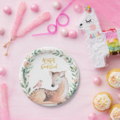 ウィンターワンダーランド金ゴールドグリーンリーディアウッドランド ペーパープレート (パーティー)