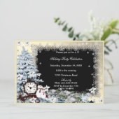 ウィンターワンダーランド雪だるまクリスマスパーティー招待状 招待状 (スタンド正面)