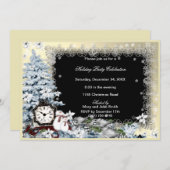 ウィンターワンダーランド雪だるまクリスマスパーティー招待状 招待状 (正面/裏面)