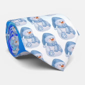 ウィンターワンダーランド雪だるまタイ ネクタイ (ロール)