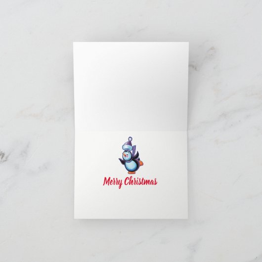ウィンターワンダーランド雪だるまデザインクリスマスカード シーズンカード (内部)