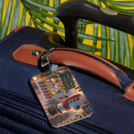 ウィンターワンダーランド雪だるまホットチョコレートカート ラゲッジタグ