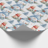 ウィンターワンダーランド雪だるまラッピング紙 ラッピングペーパー (角)
