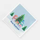 ウィンターワンダーランド雪だるま紙ナプキン (コーナー)