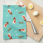 ウィンターワンダーランド雪だるま キッチンタオル (四つ折り)