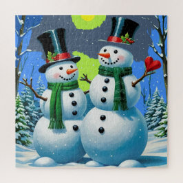 ウィンターワンダーランド雪だるま ジグソーパズル