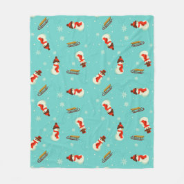 ウィンターワンダーランド雪だるま フリースブランケット